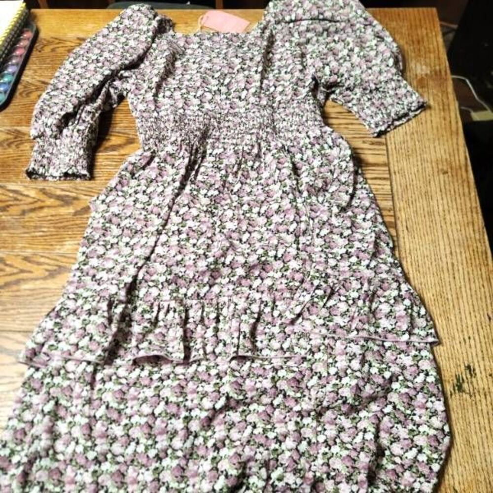 NWT Ivy city co Olivia dress In Purple Floral Sz Medium - Picture 4 of 4